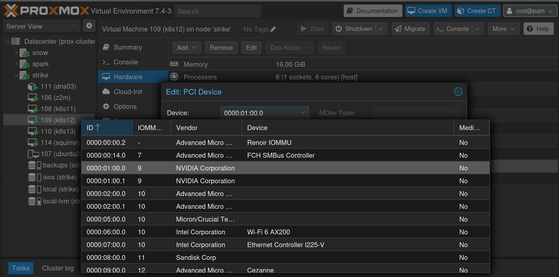 adding pcie device to vm in proxmox