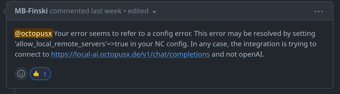 github issue response